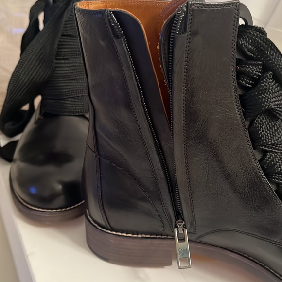 Chloe Harper Leather Lace up Boots 20mm - 39.5 - Picture 14 of 14
